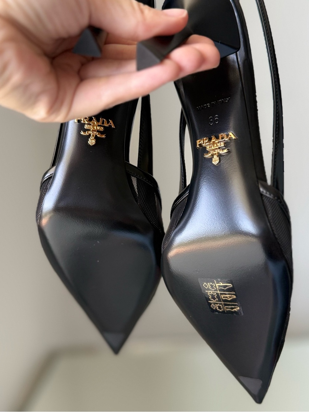 New Prada Mesh fabric slingback pumps $1,270 36 - Picture 9 of 10